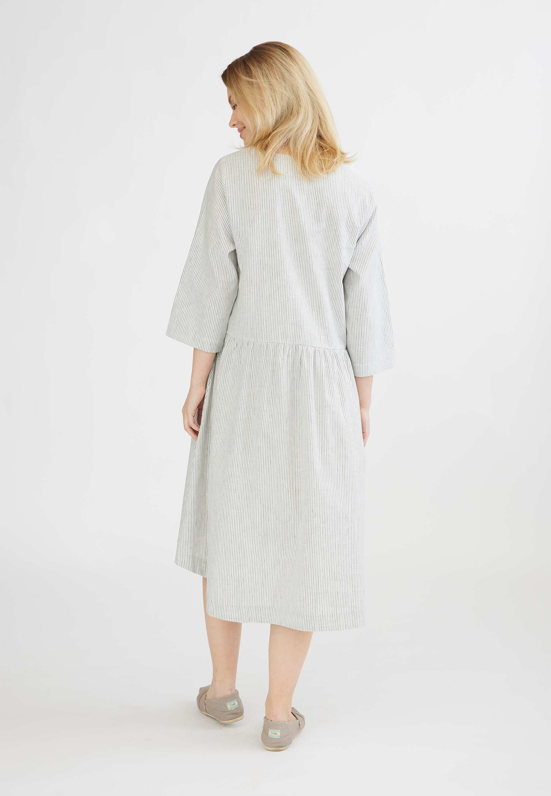 GROBUND Nuka kjolen - den med striber i hør og bomuld