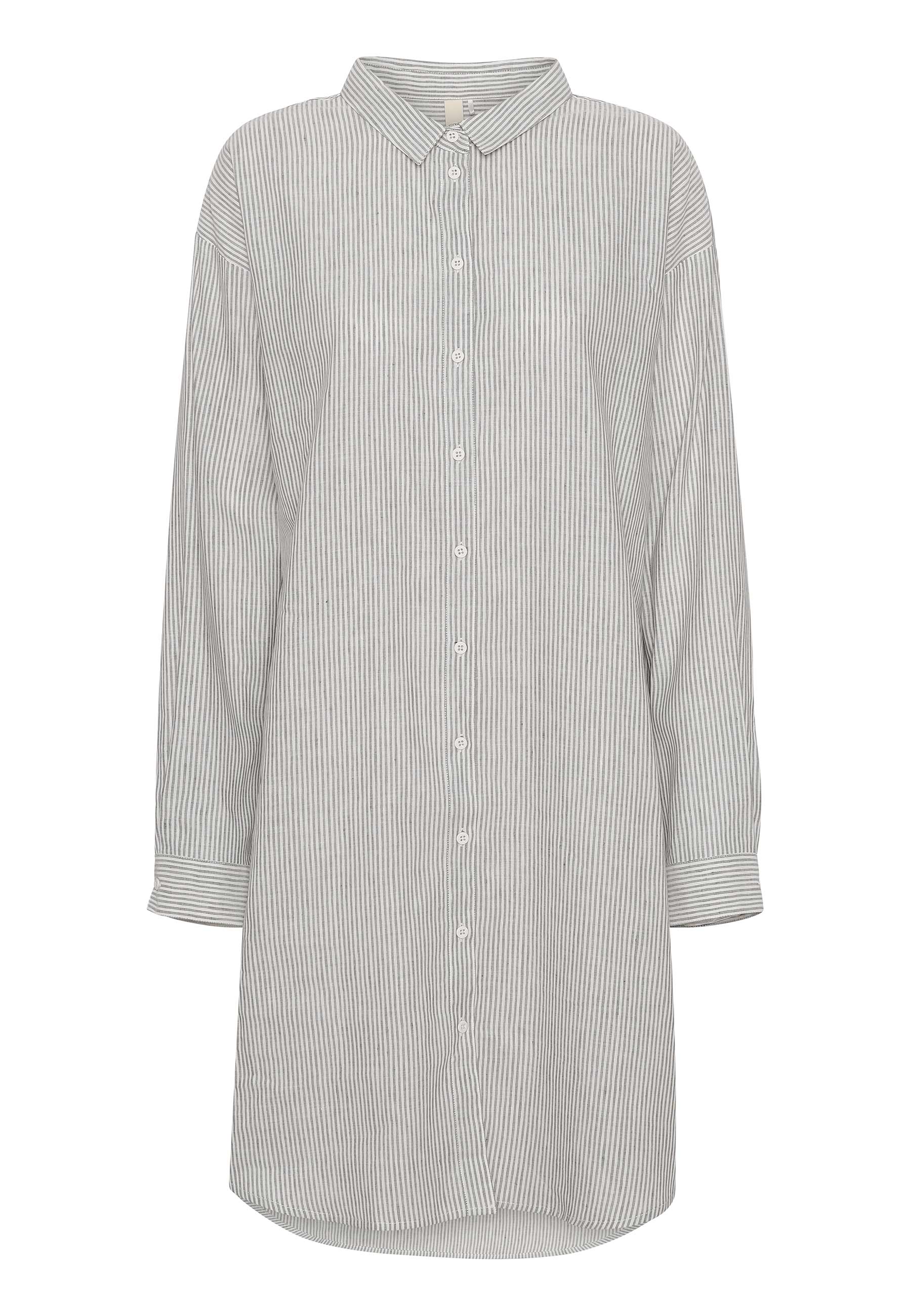 GROBUND Netta skjortekjolen - med striber i hør og bomuld
