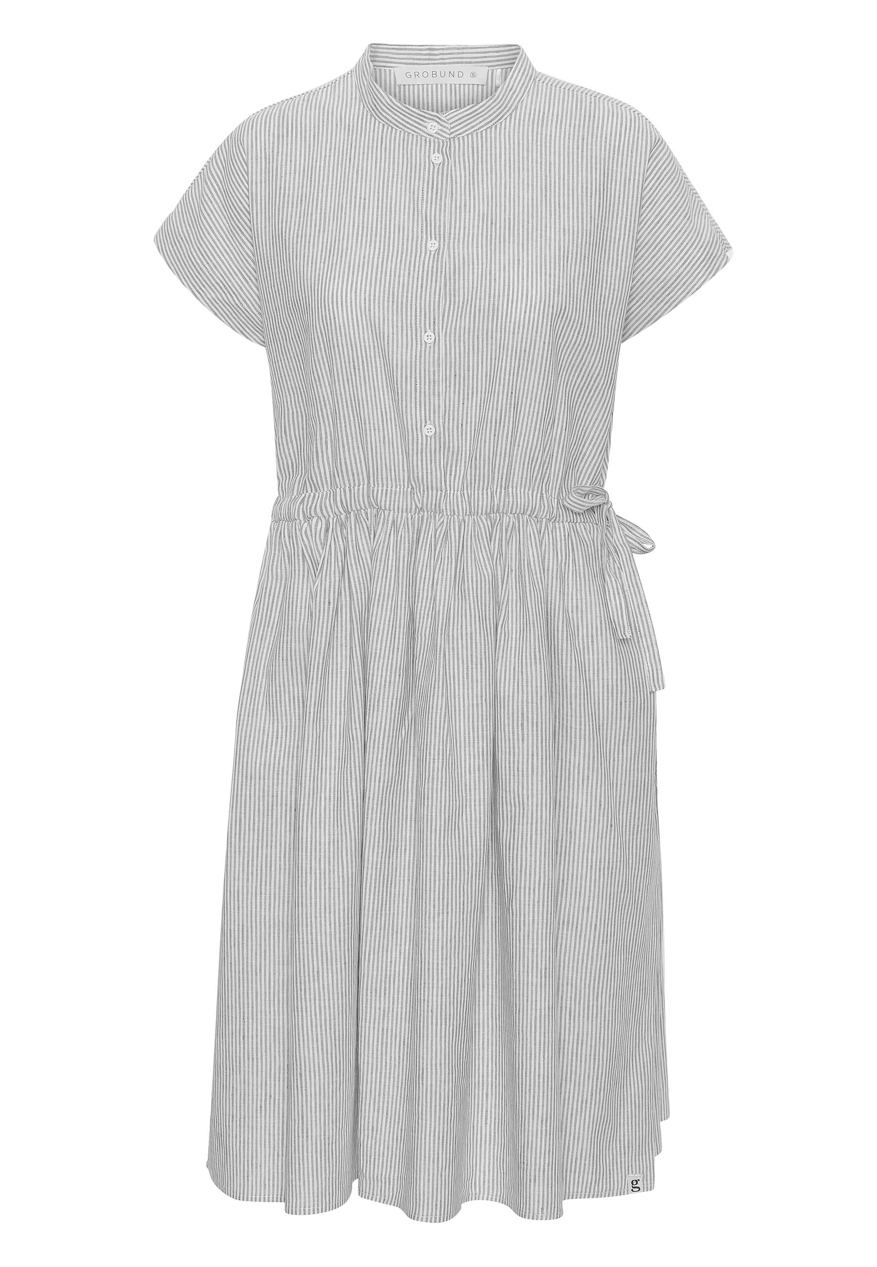 GROBUND Vigga kjolen - med knapper og striber i hør og bomuld