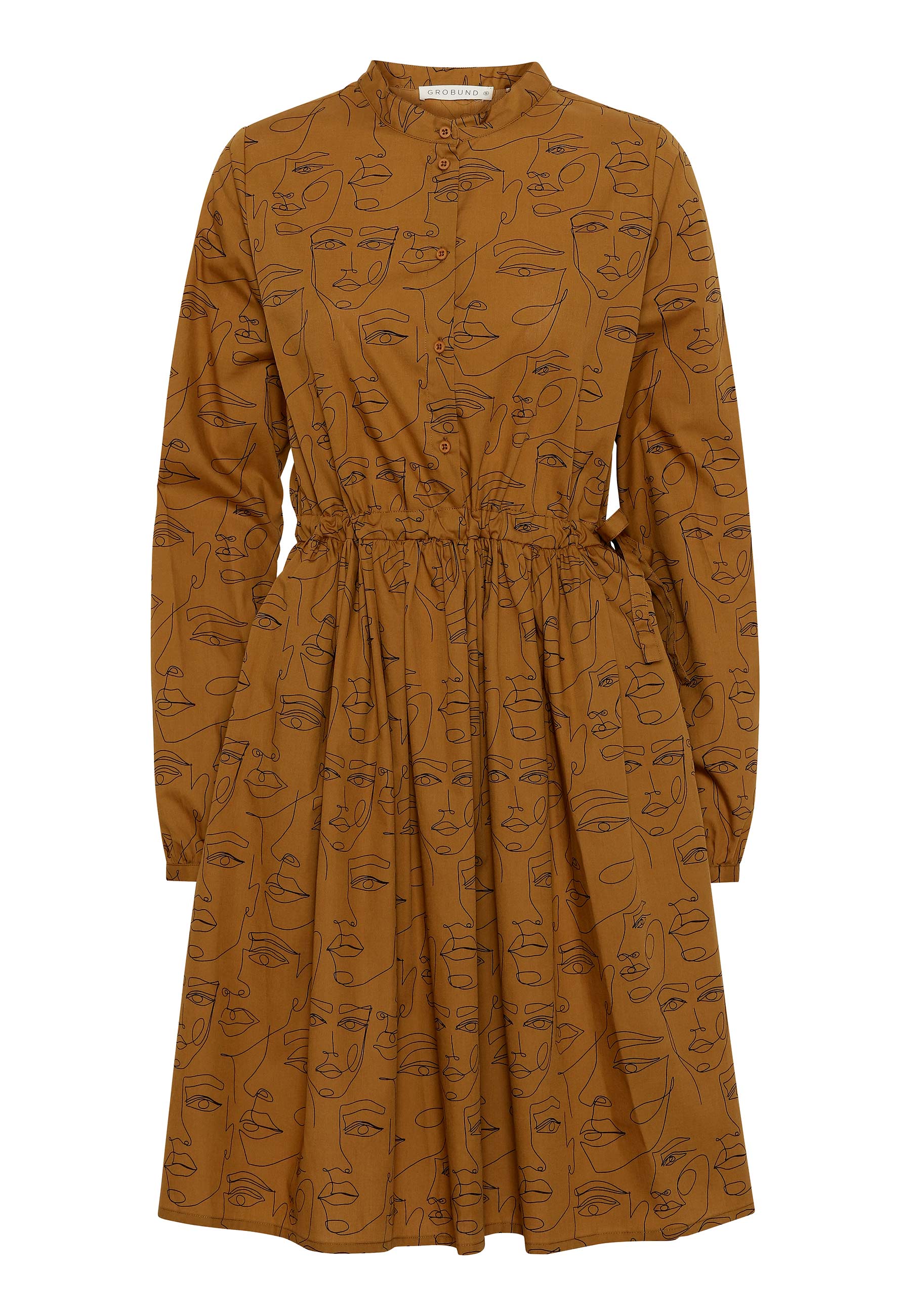 GROBUND Sigga kjolen - den med knapper i cognac