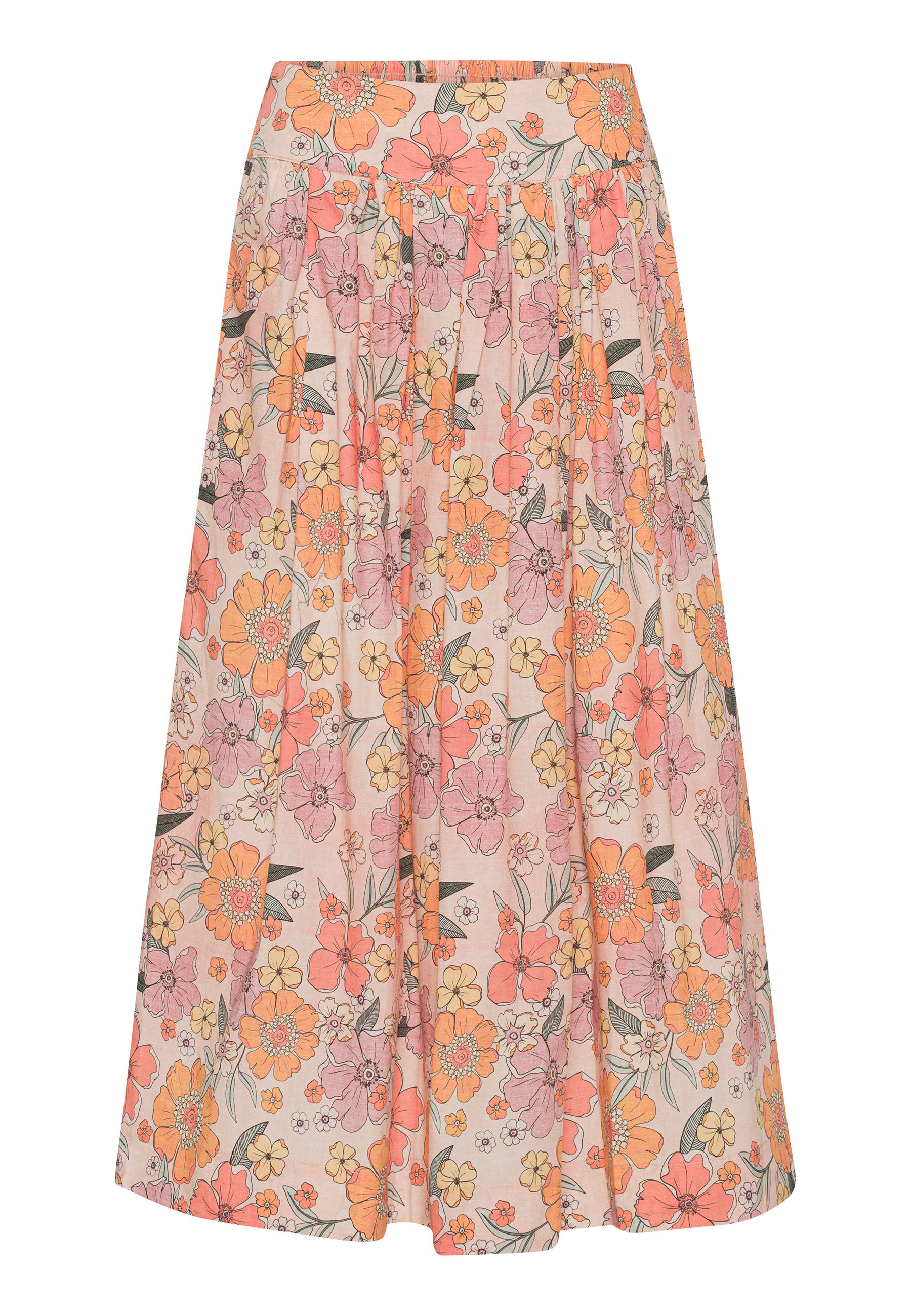 GROBUND Mette nederdelen - den lange i retroprint