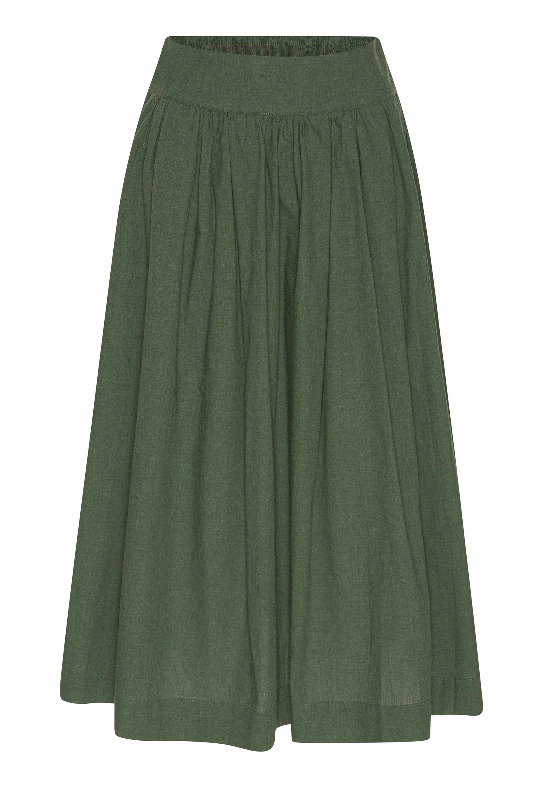 GROBUND Mette nederdel - den lange i grøn melange