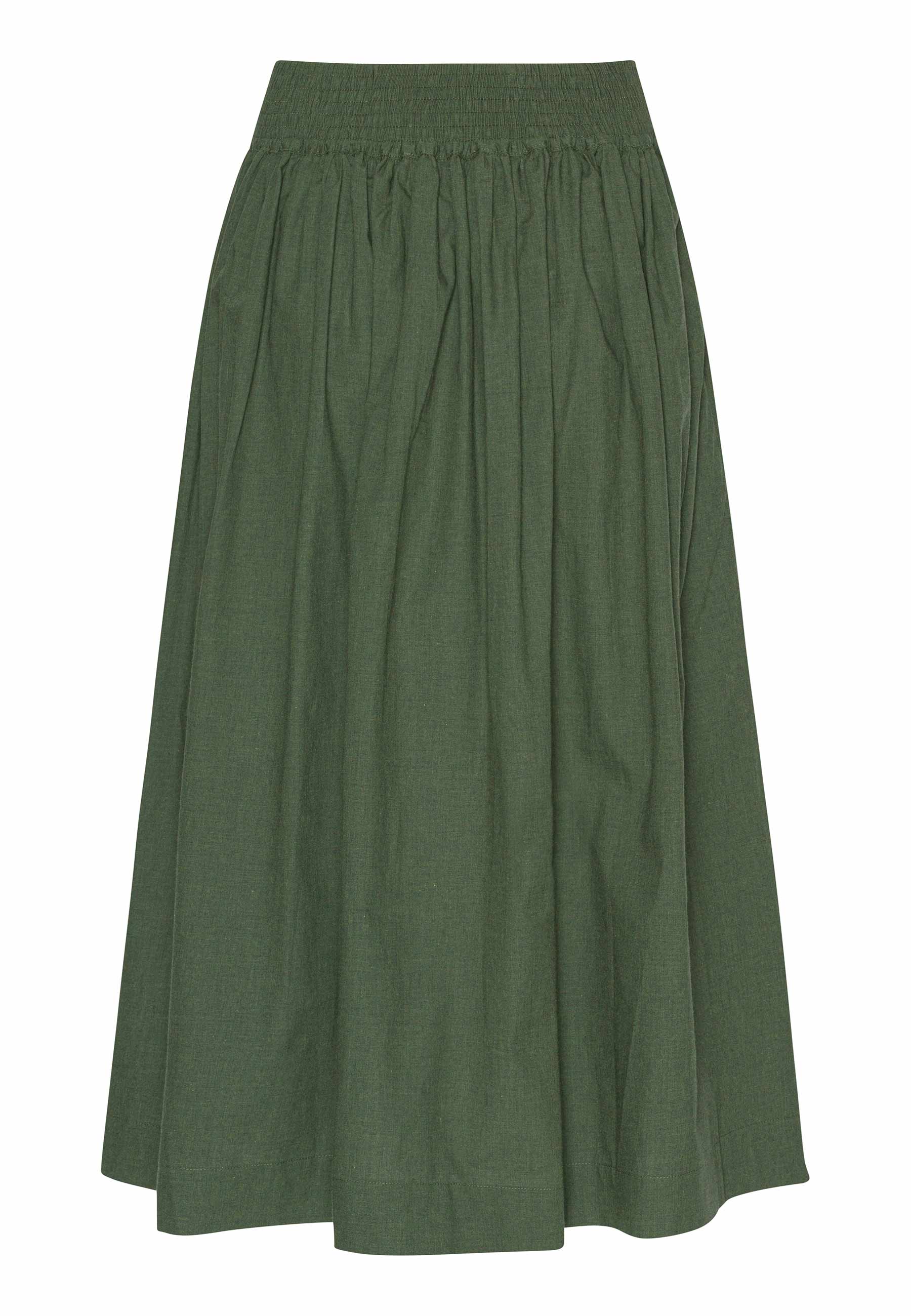 GROBUND Mette nederdel - den lange i grøn melange