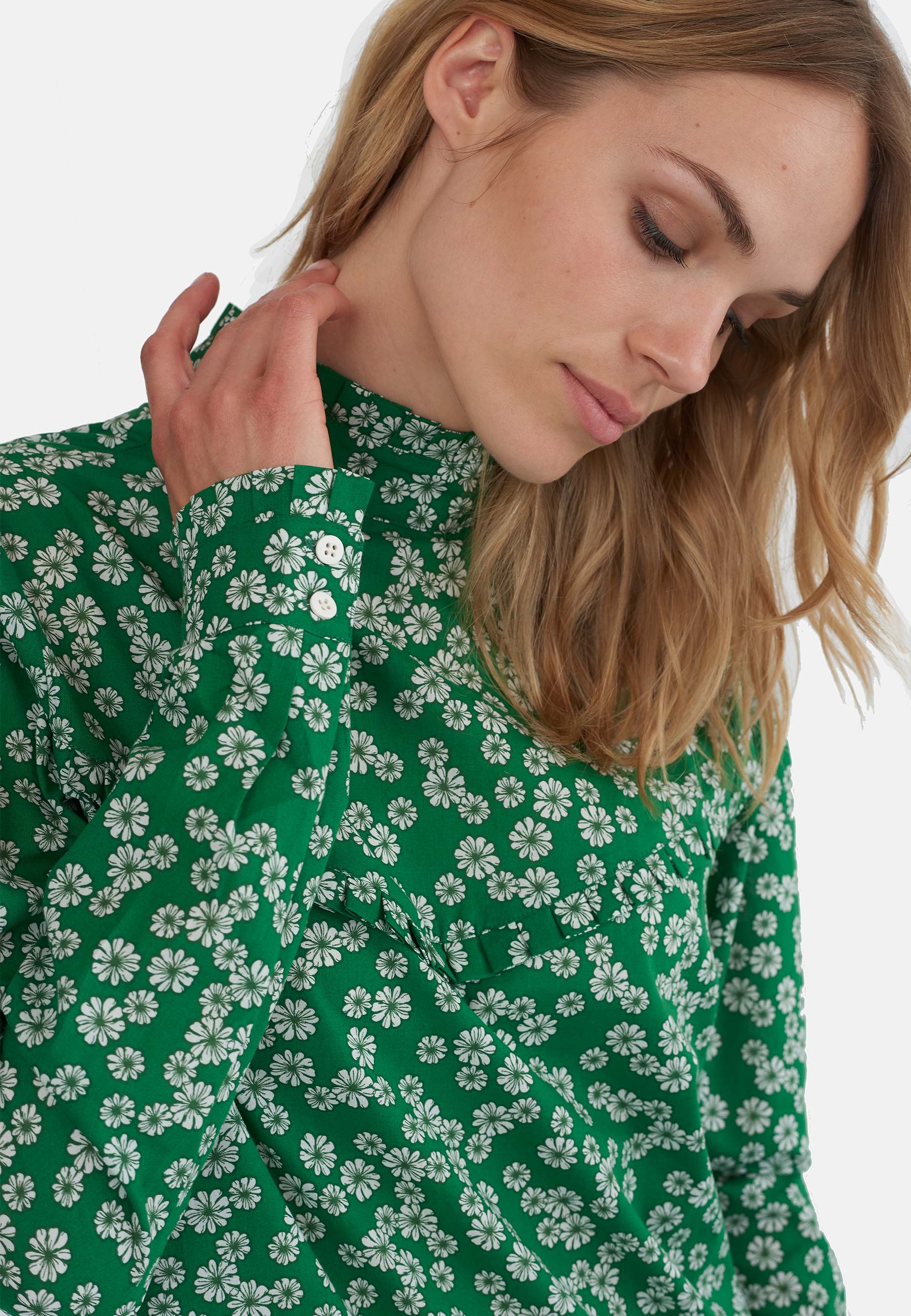 GROBUND Ellen skjorten - den med høj krave og blomster