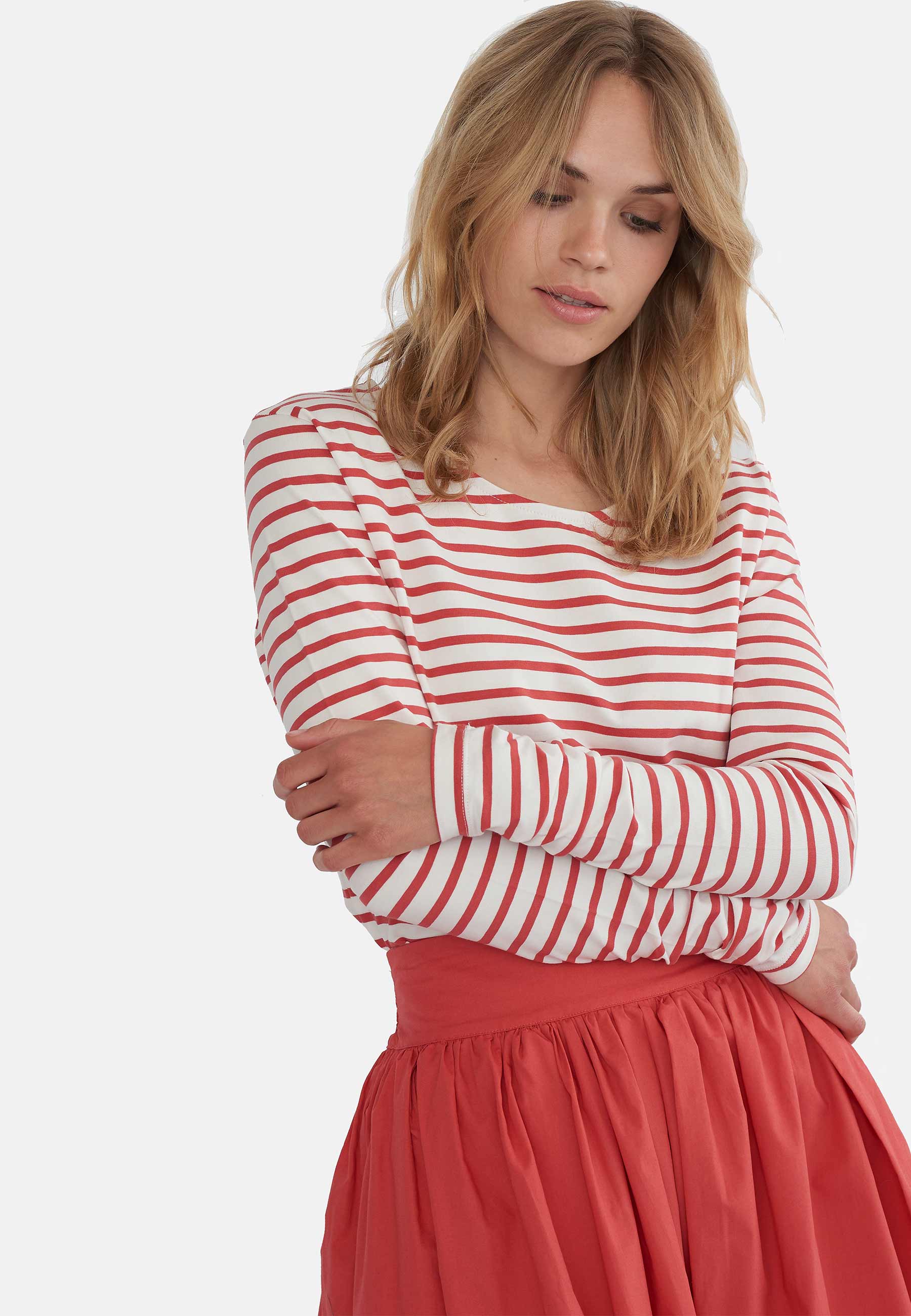 GROBUND Mulle blusen - den med ribsrøde striber