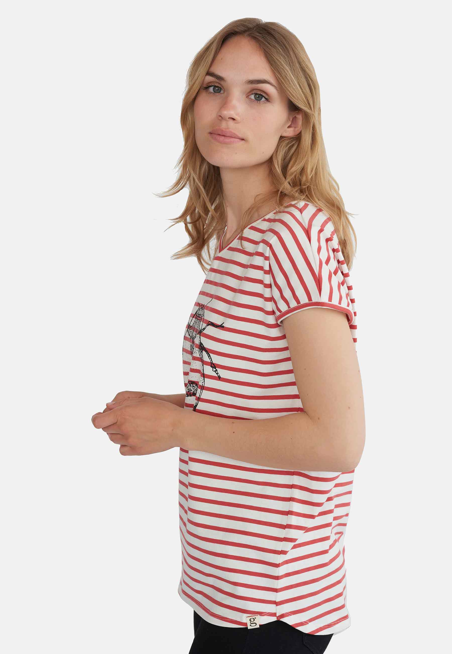 GROBUND Mille t-shirten - den med ribsrøde striber