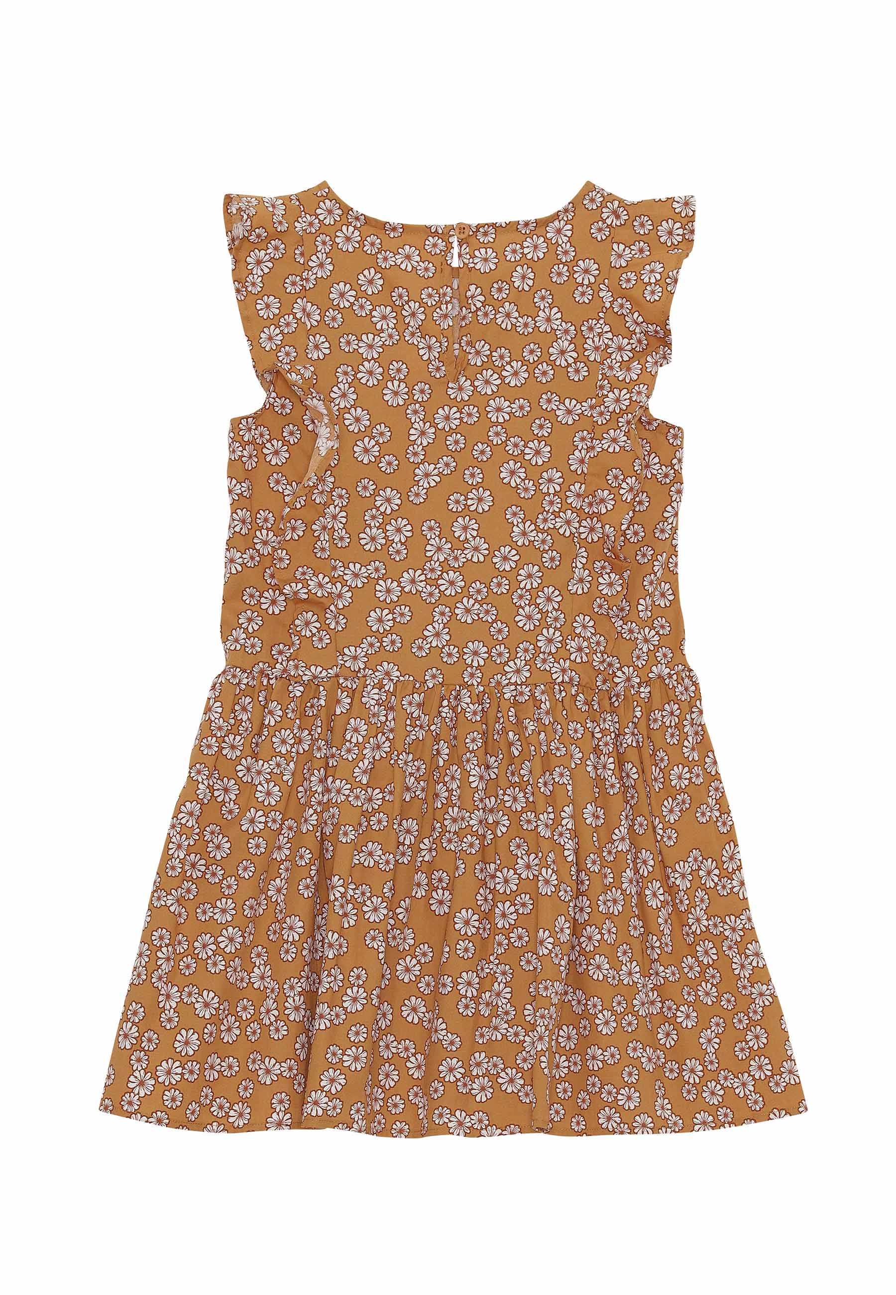 GROBUND Caroline kjolen mini - den i gurkemeje med blomster