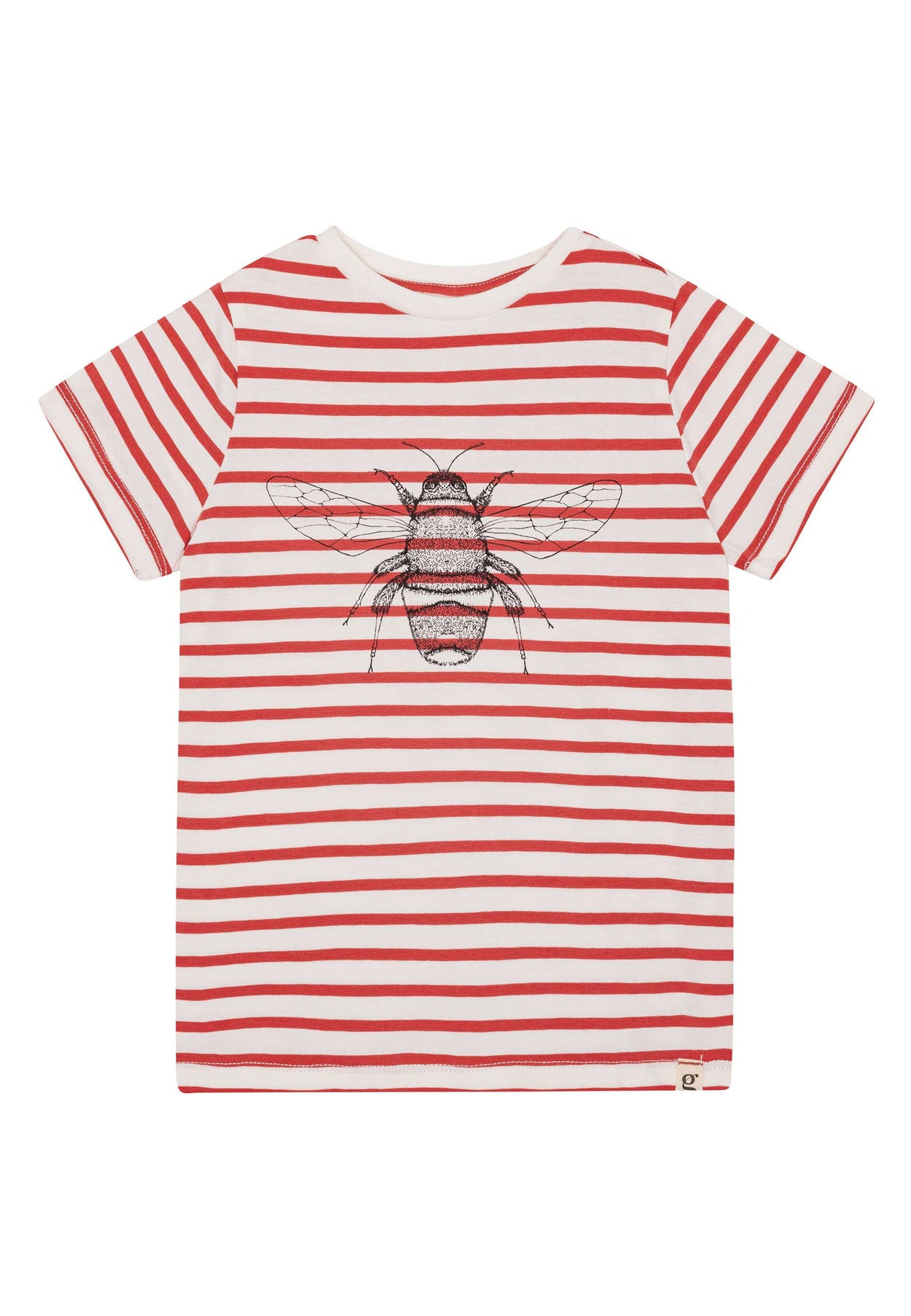 GROBUND Chris t-shirten mini - den med ribsrøde striber og bi