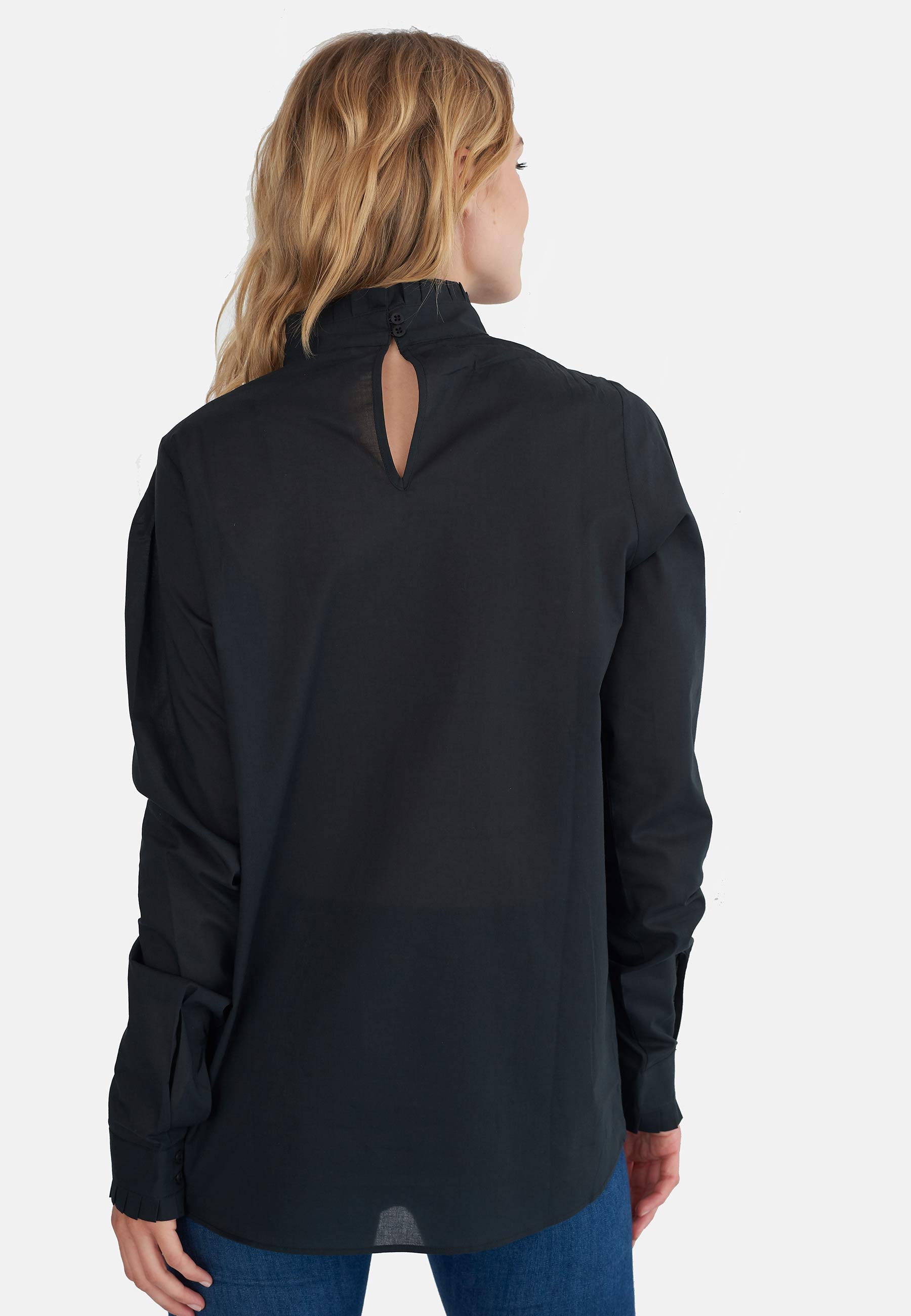 GROBUND Ellen skjorten - den sorte med høj krave