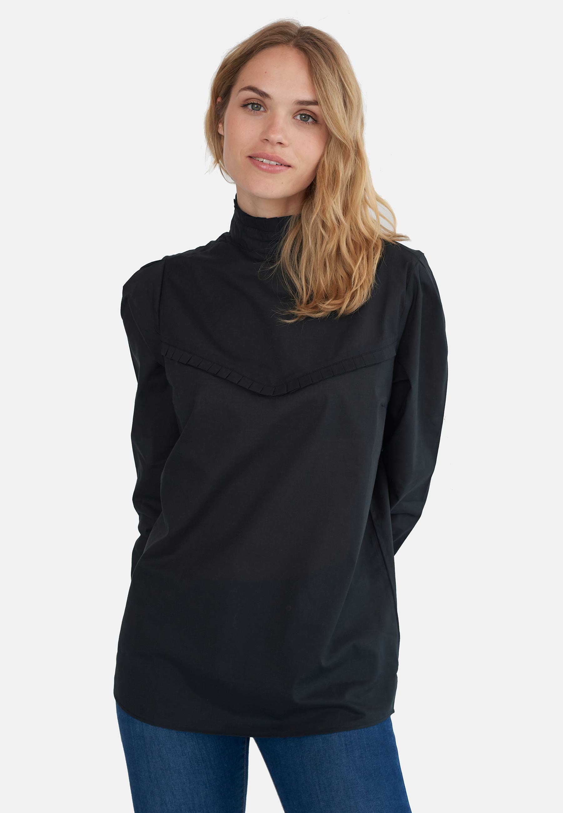 GROBUND Ellen skjorten - den sorte med høj krave