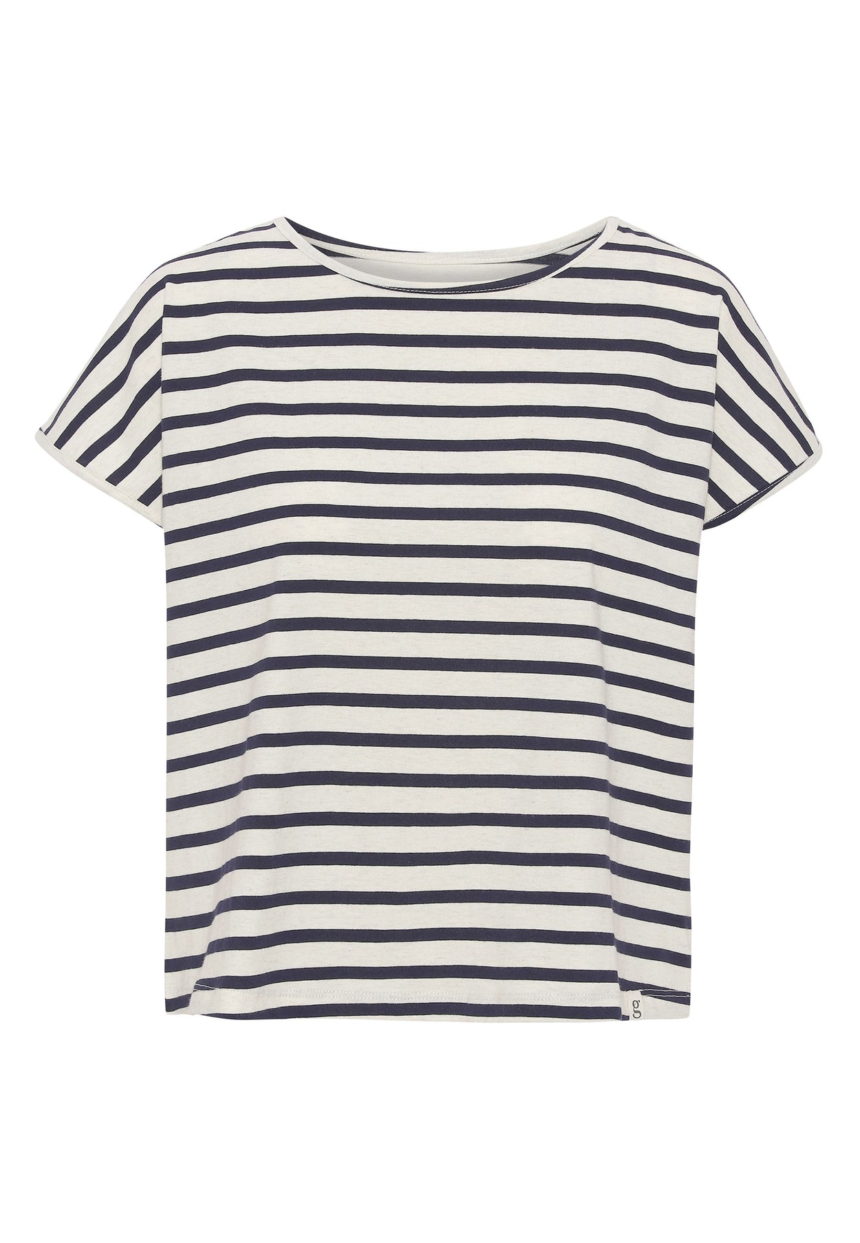 GROBUND Karen t-shirten - den korte med midnatsblå striber