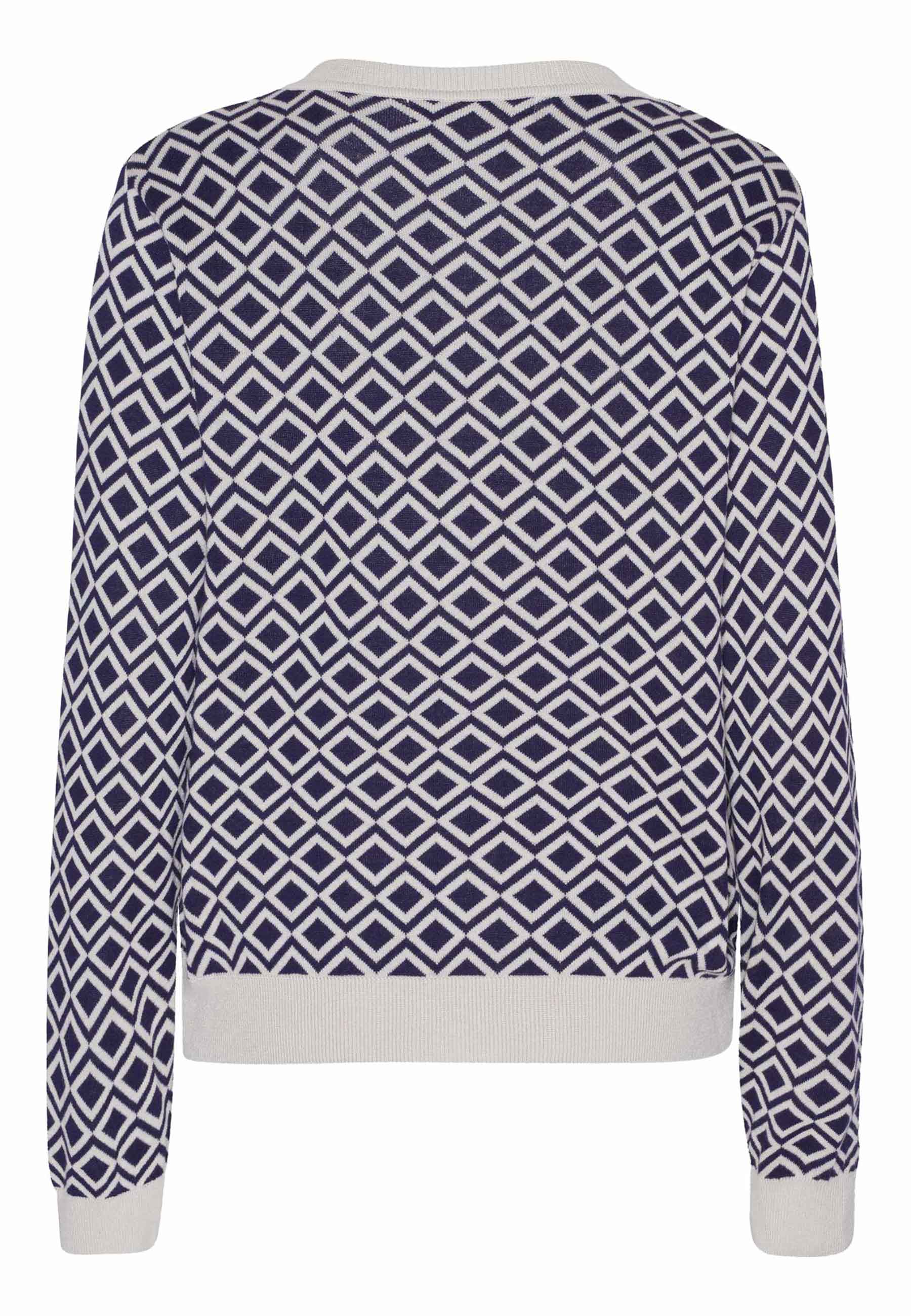 GROBUND Augusta strik cardigan - den med mønster i blå
