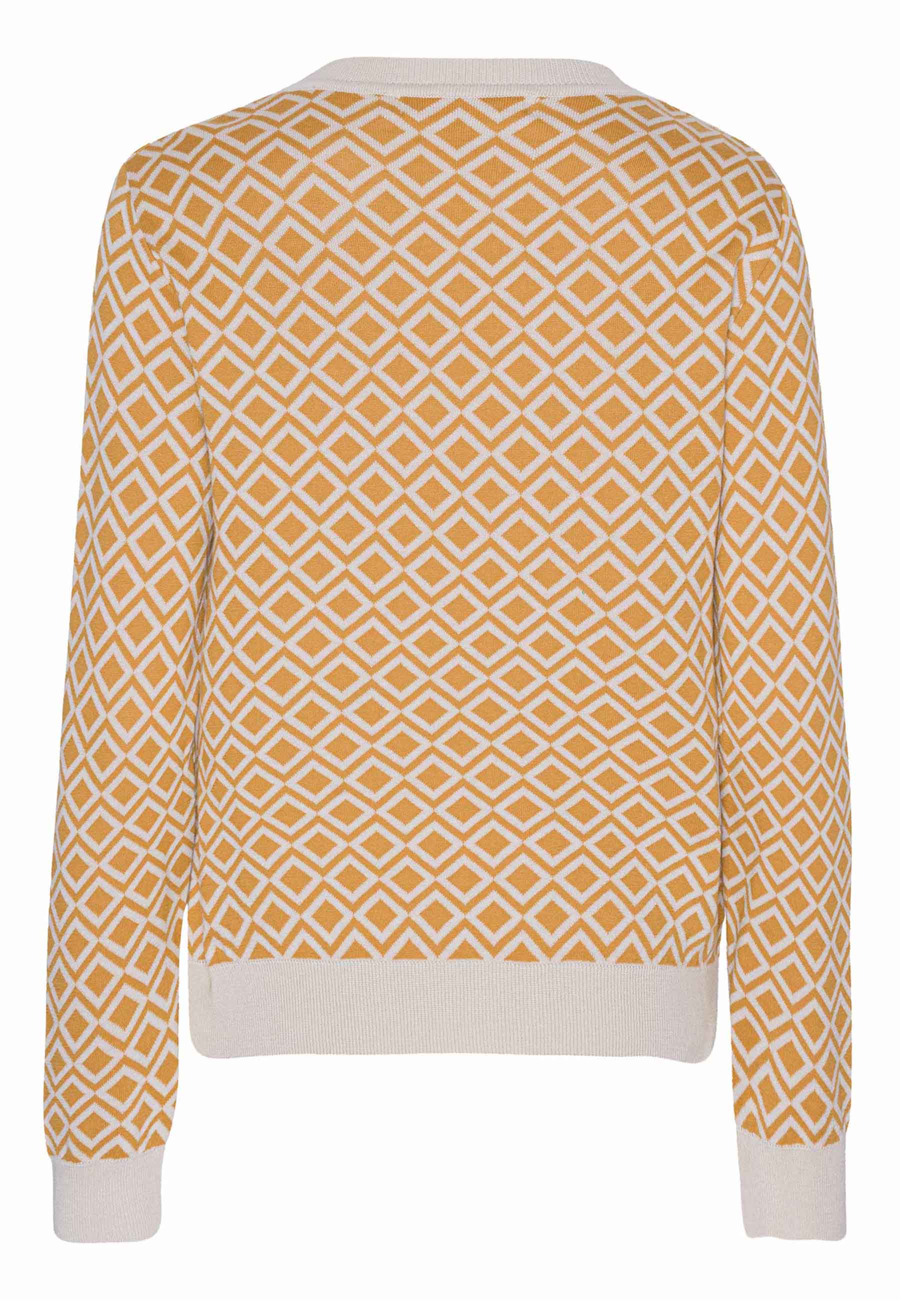 GROBUND Petra strik bluse - den med mønster i okker