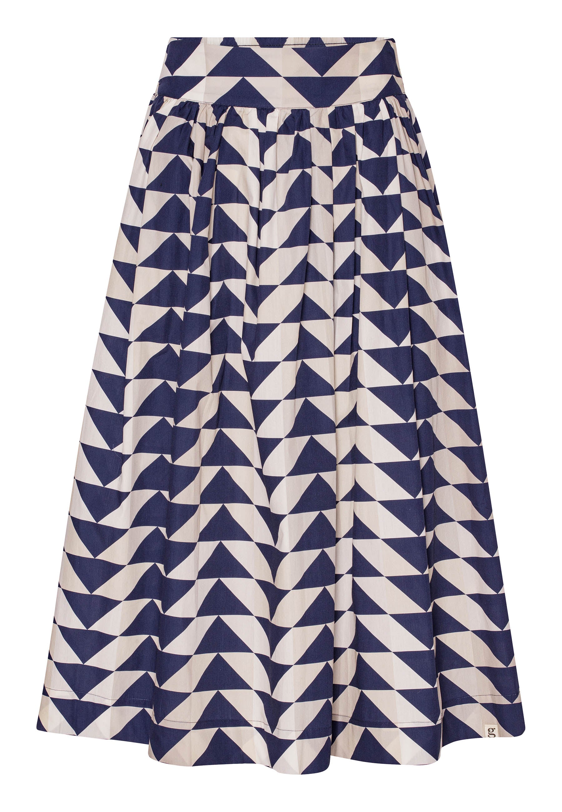 GROBUND Mette nederdel - den lange med Quilt i blå