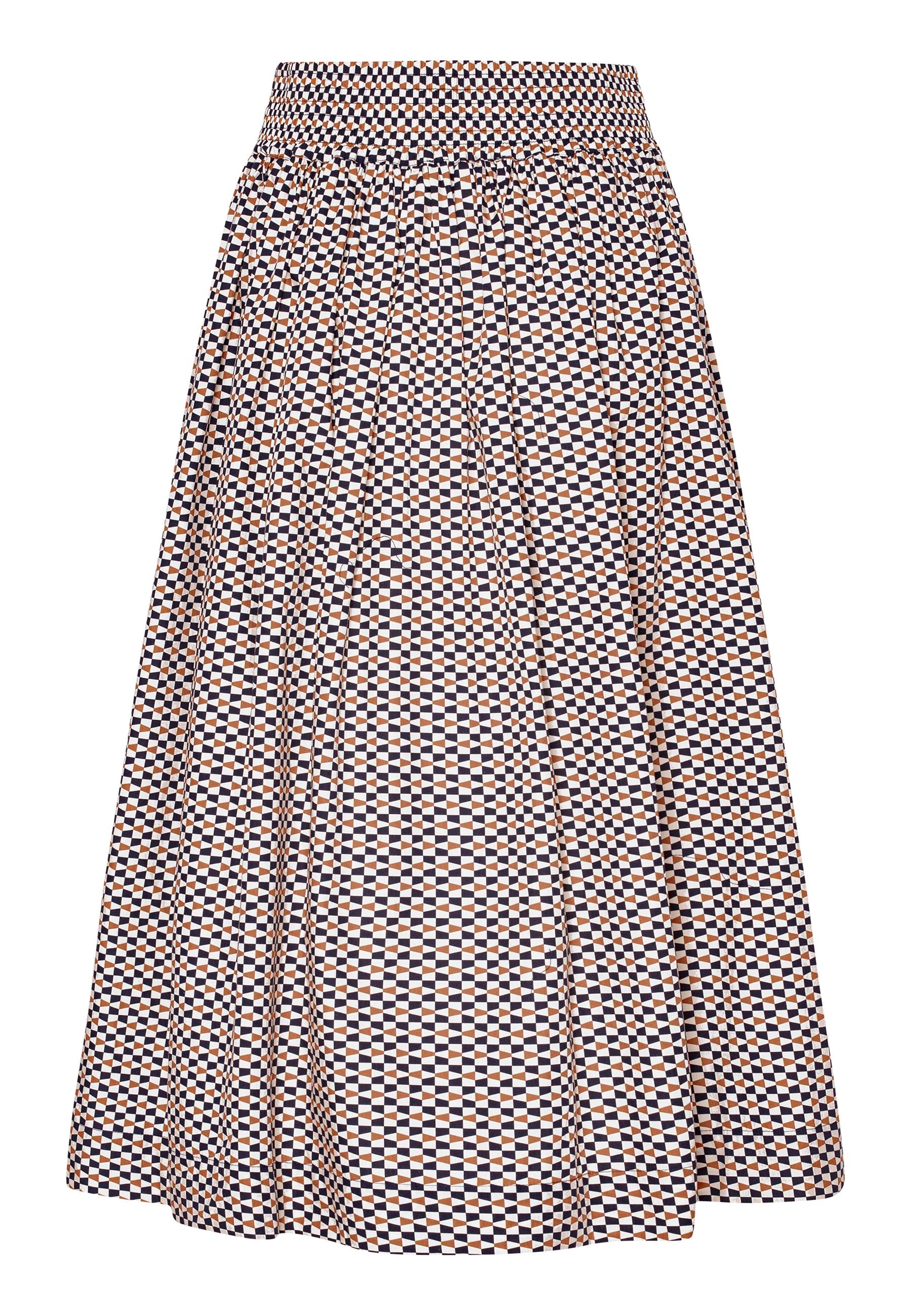 GROBUND Mette nederdel - den lange i grafisk mønster