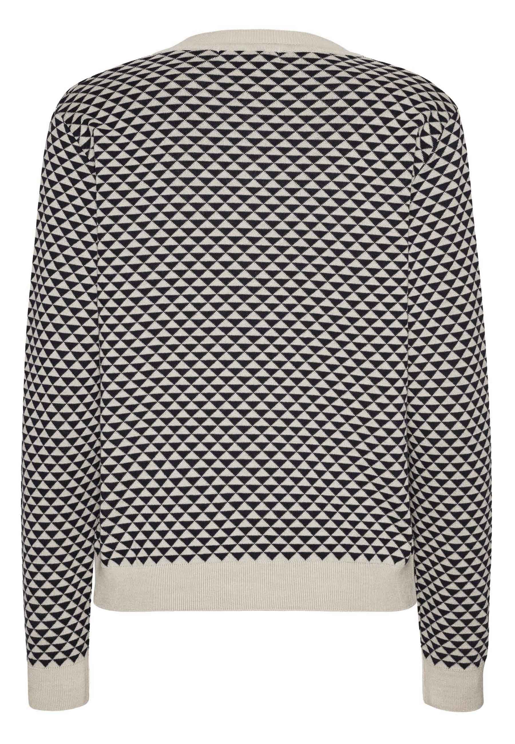 GROBUND Augusta strik cardigan - den med trekanter i blå