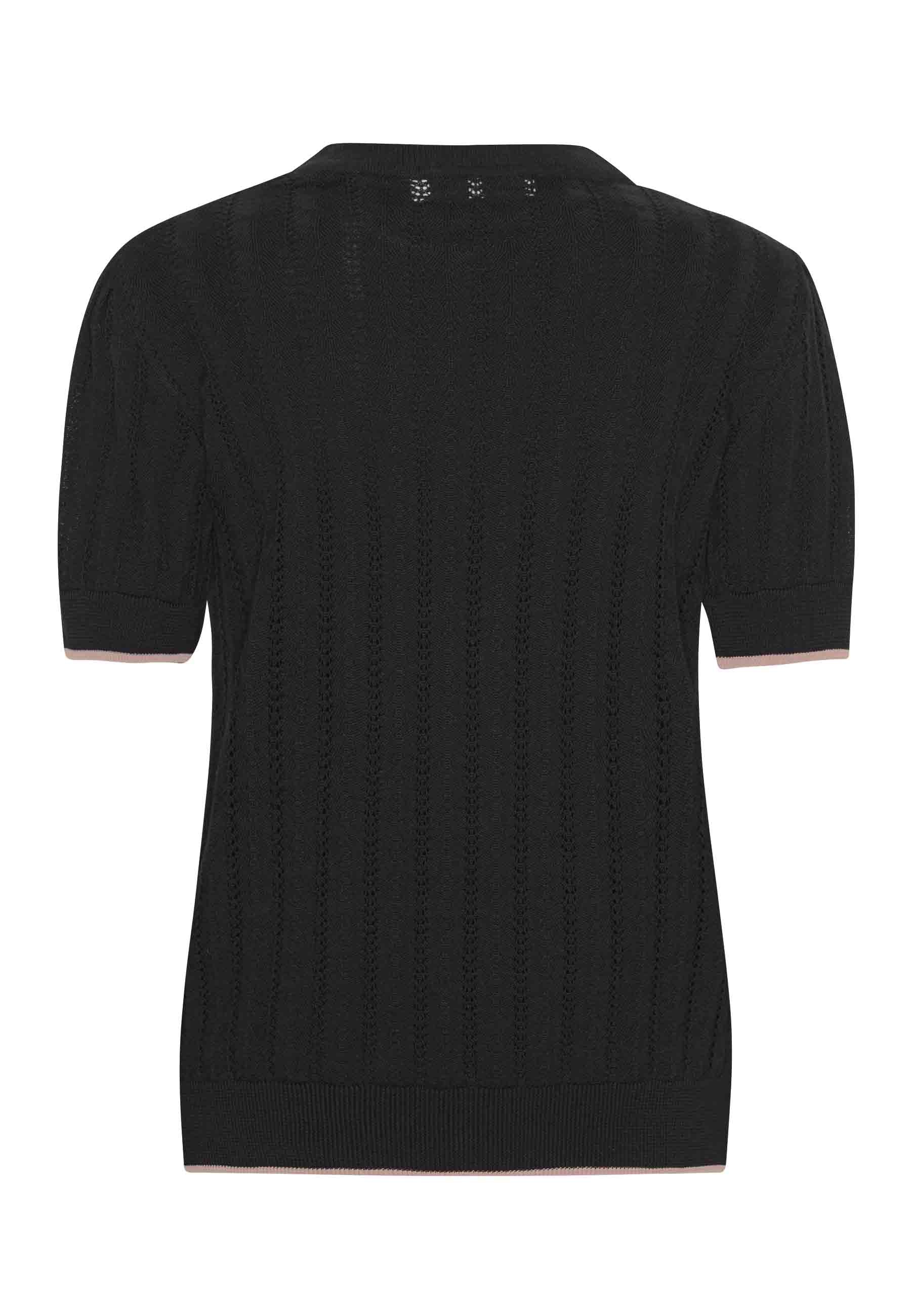 GROBUND Almine tee - den i sort med kontrast i sandfarvet