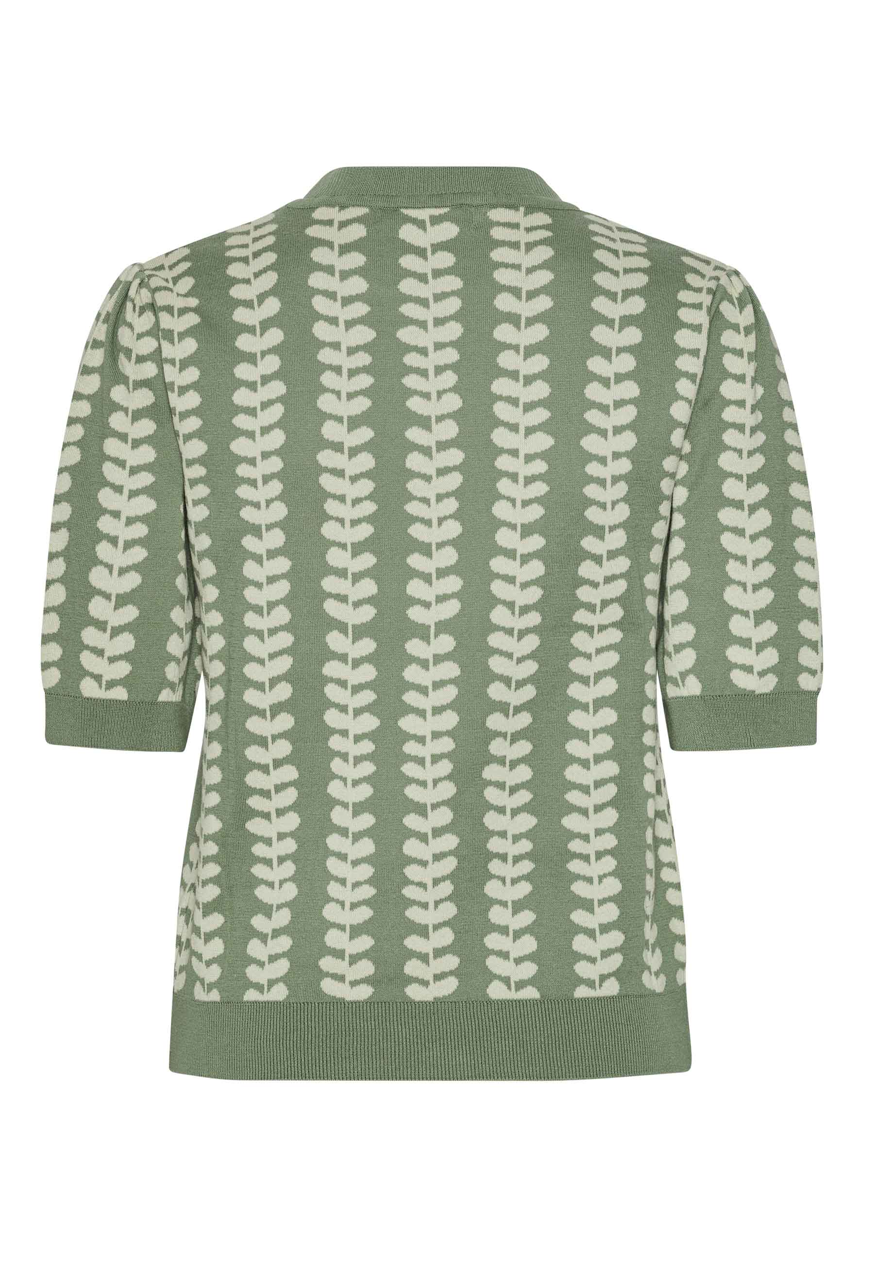 GROBUND Alva tee - den i salviegrøn med blade