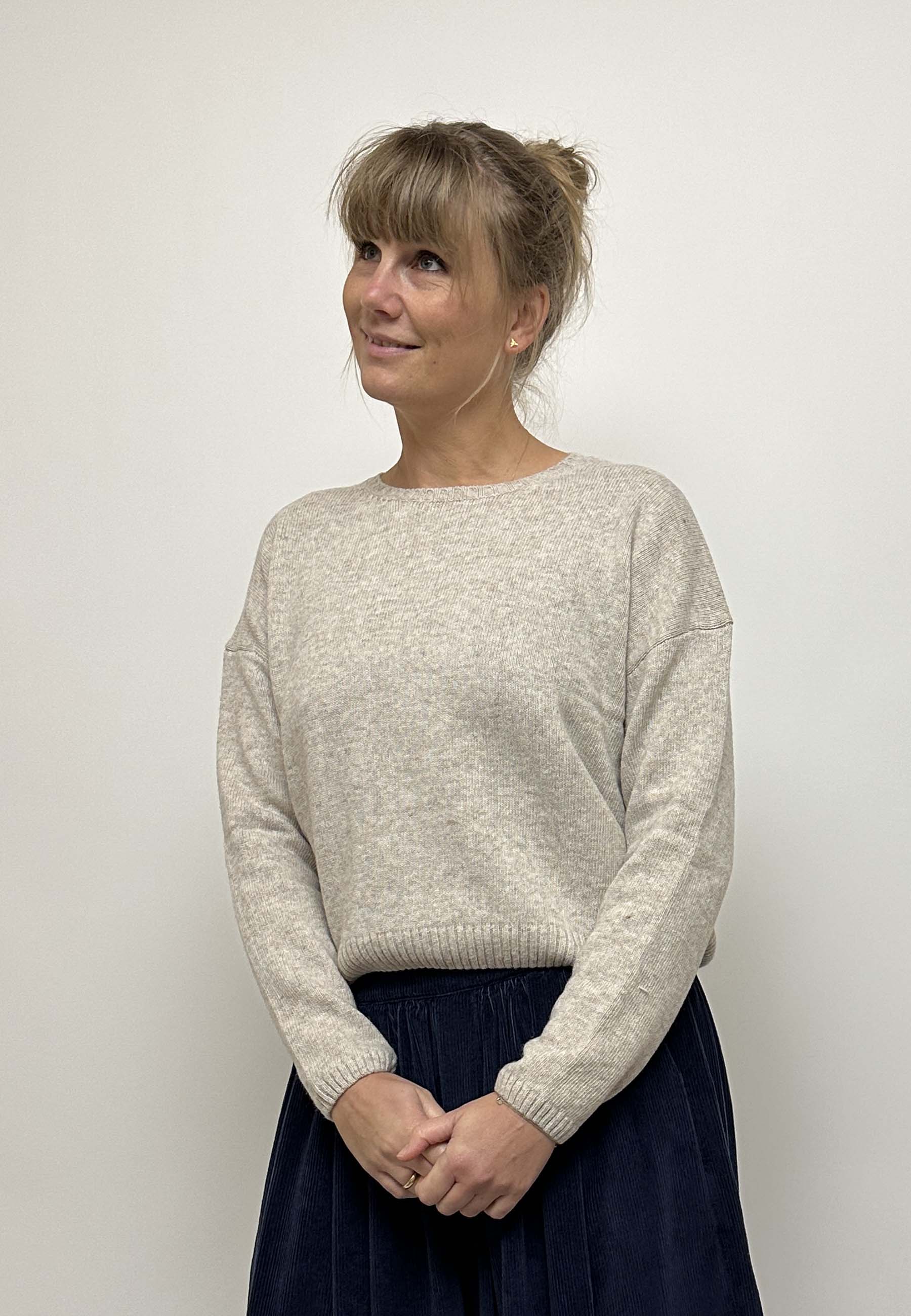 GROBUND Laura uld bluse - den i beige melange