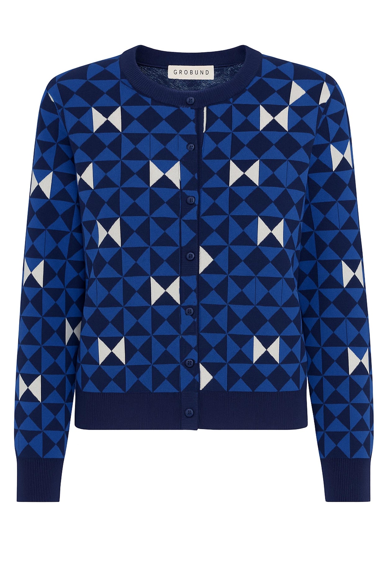 GROBUND Lydia cardigan - Bow Quilt blue