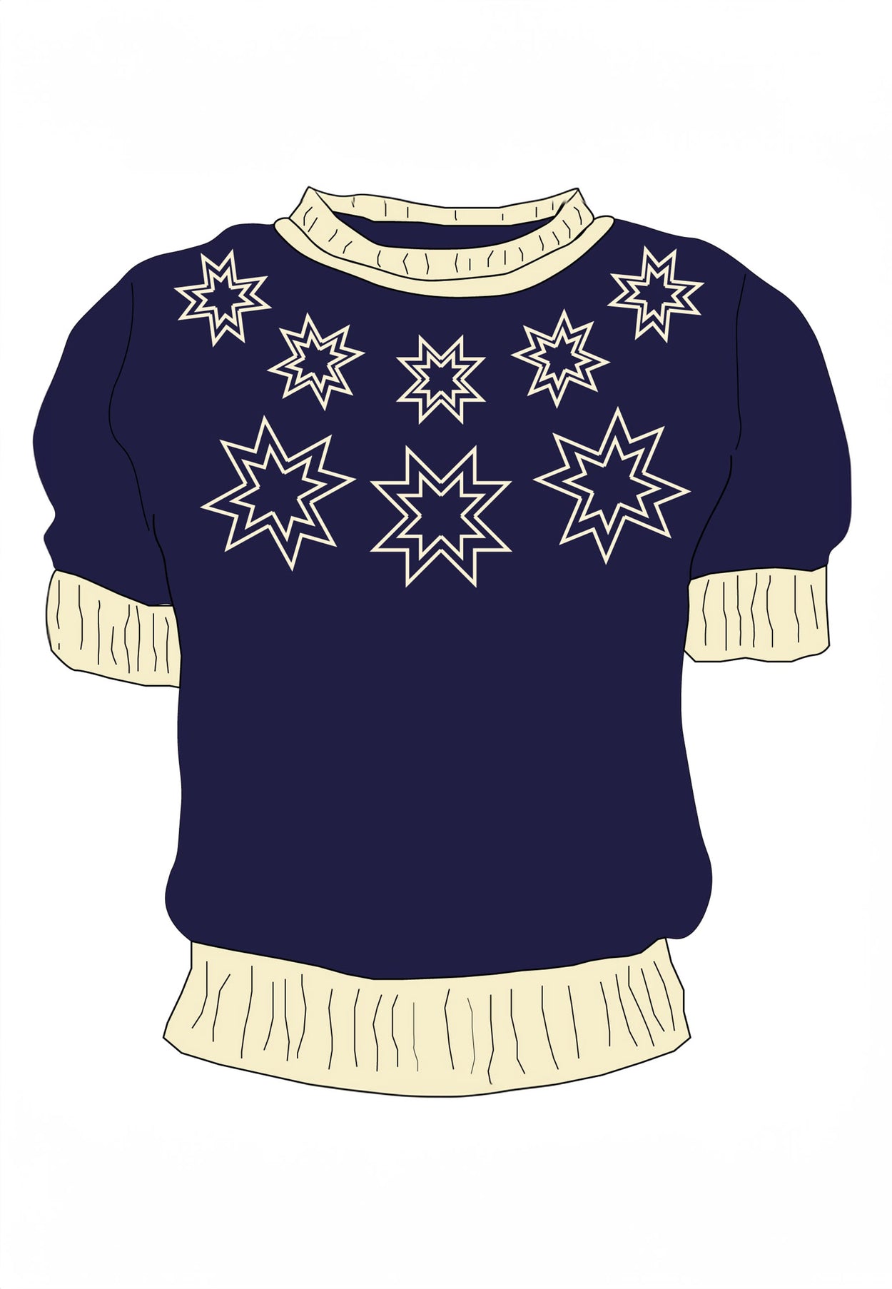 GROBUND Alva tee - den blå med julestjerner