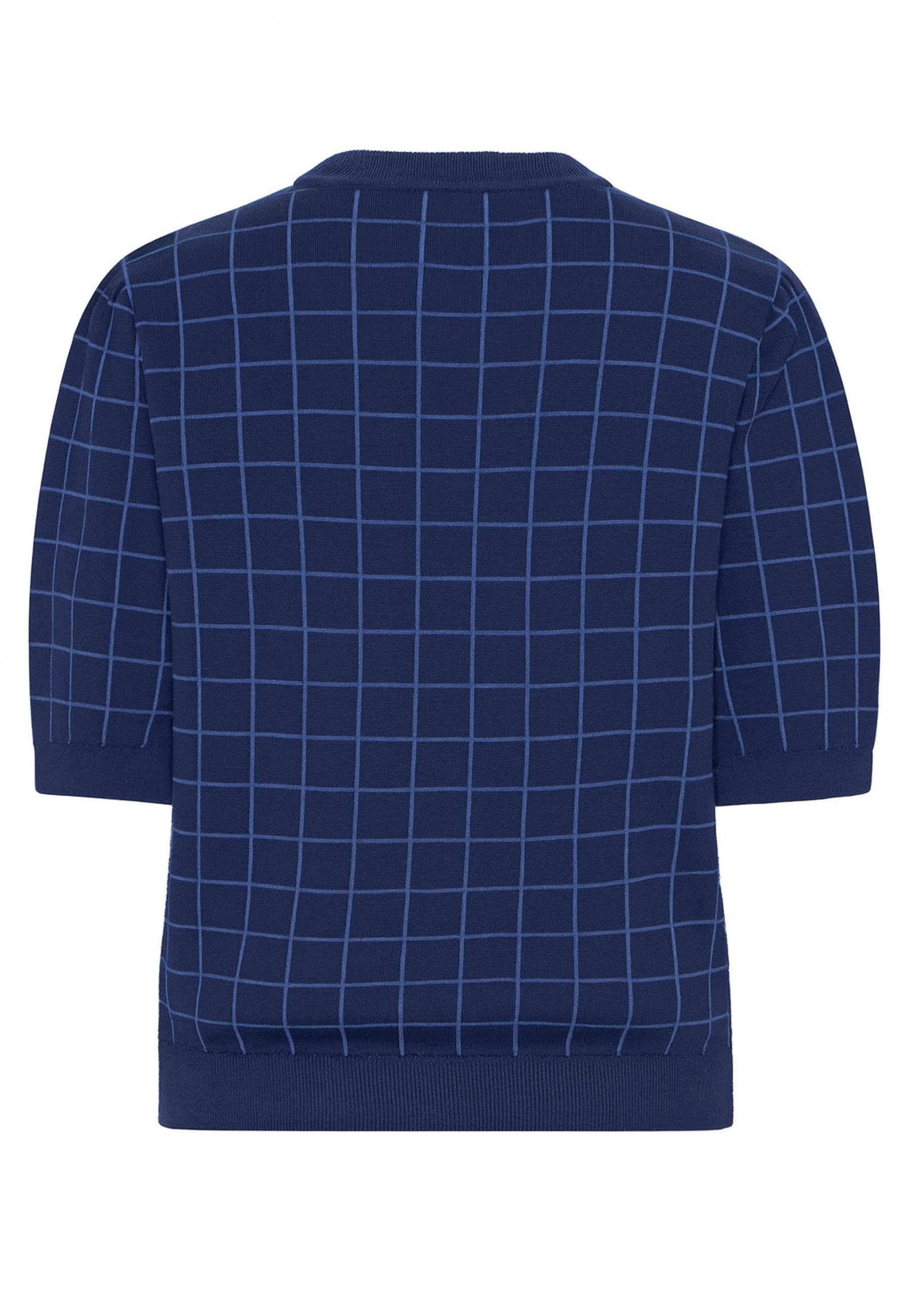 GROBUND Alva tee - med navy blå grid