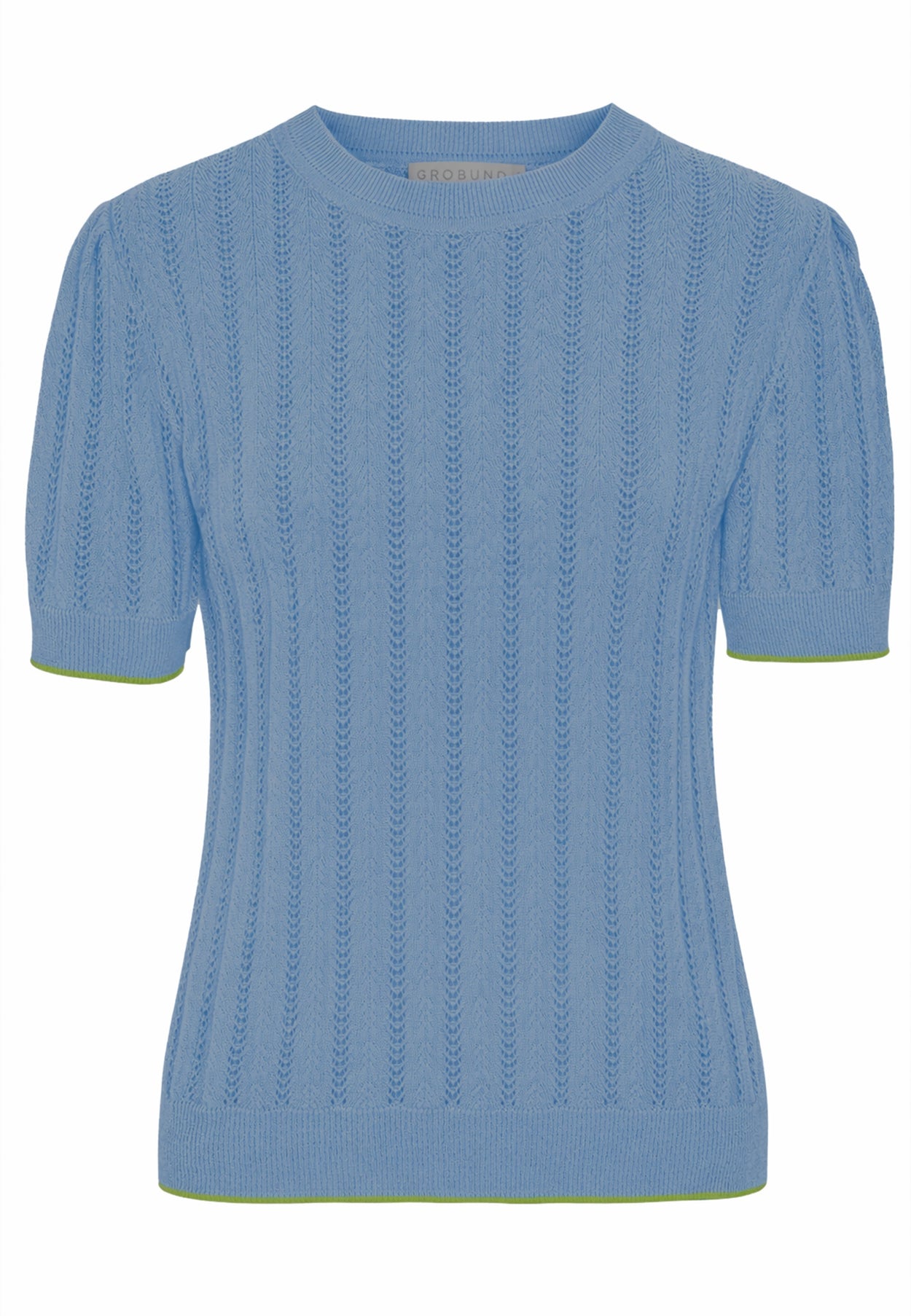 GROBUND Almine tee - den i Soft Blue med kontrastkant