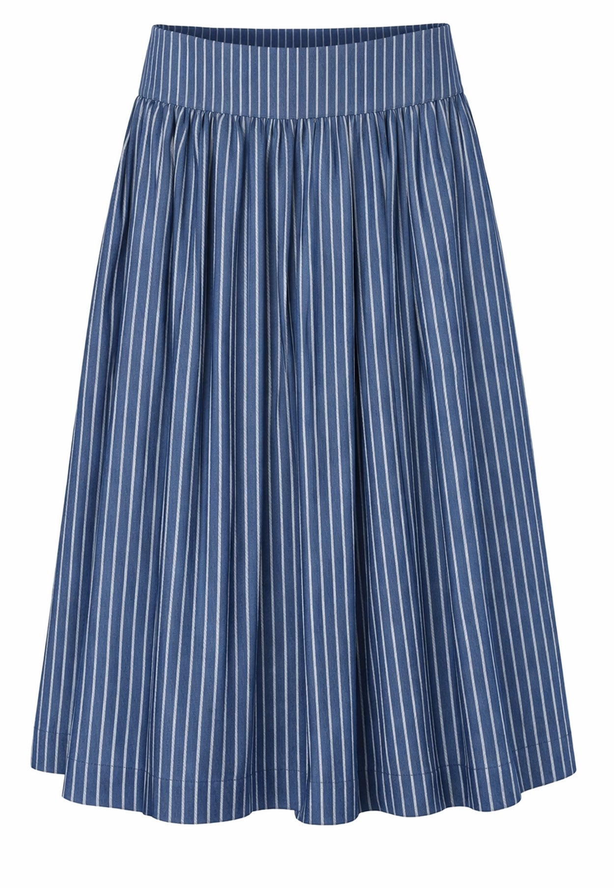 GROBUND Mette nederdel - den lange i lyseblå strib