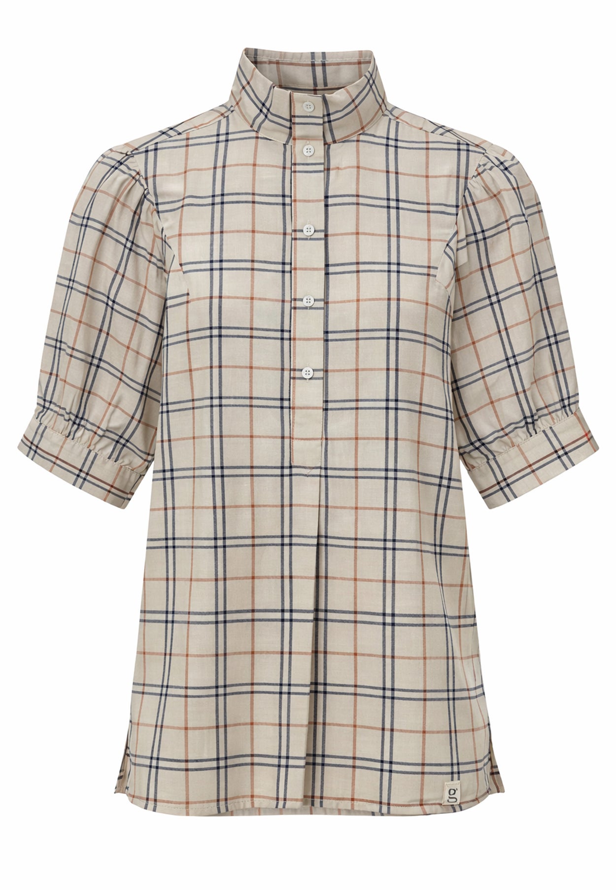 GROBUND Flora skjorte - den med korte ærmer i Beige Tern