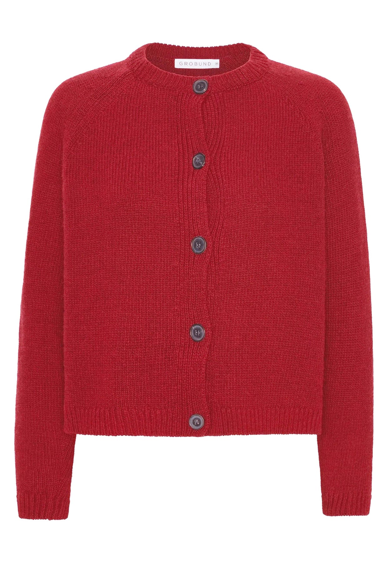 GROBUND Nanna cardigan - den julerøde i uld