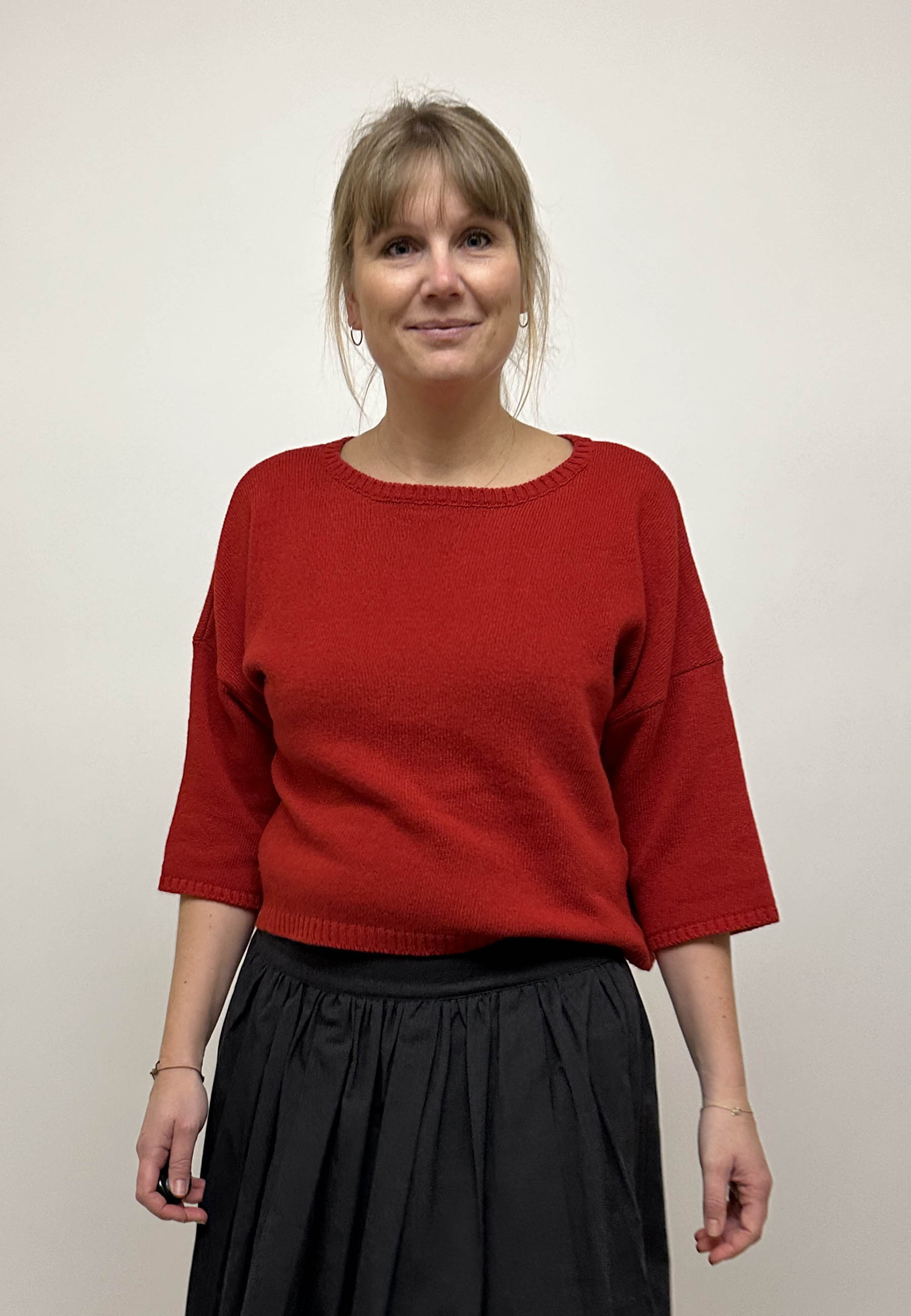 GROBUND Noël uld tee - julerød