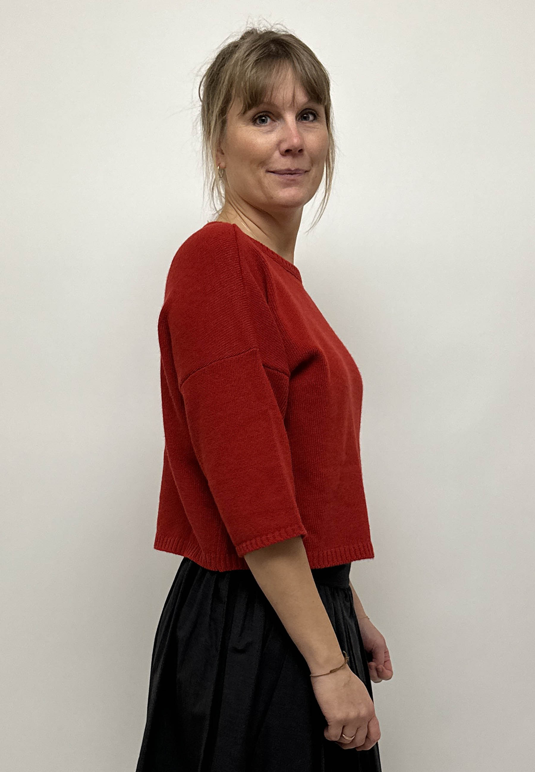 GROBUND Noël uld tee - julerød