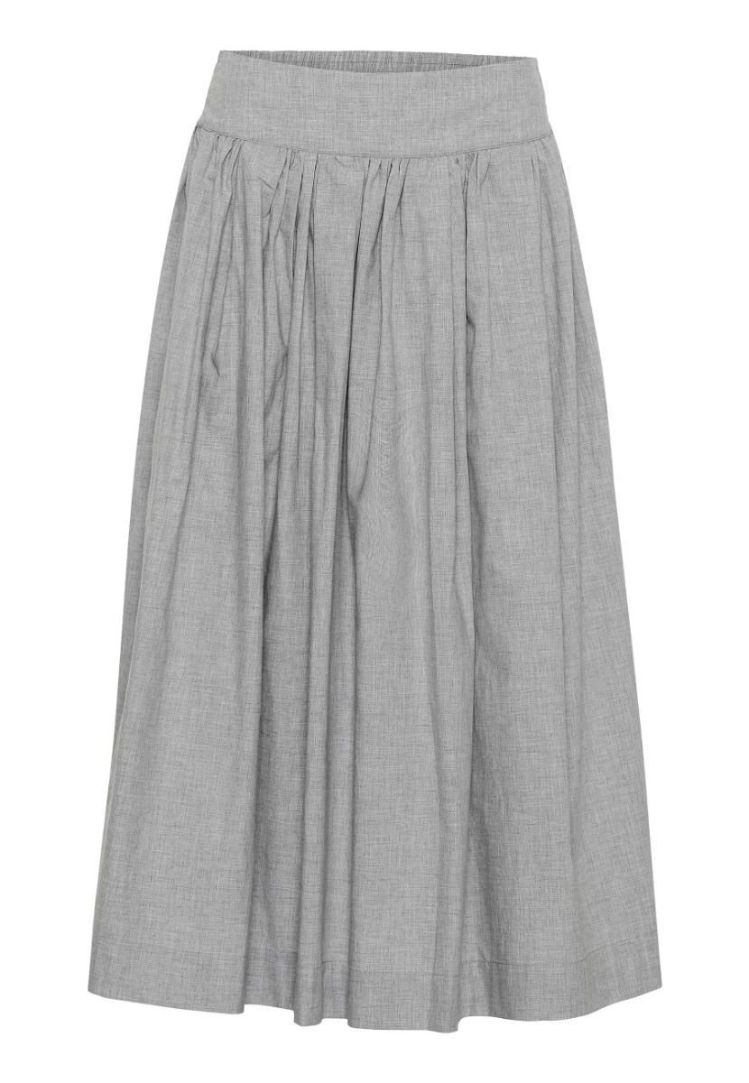 GROBUND Mette nederdelen - den lange i grå melange