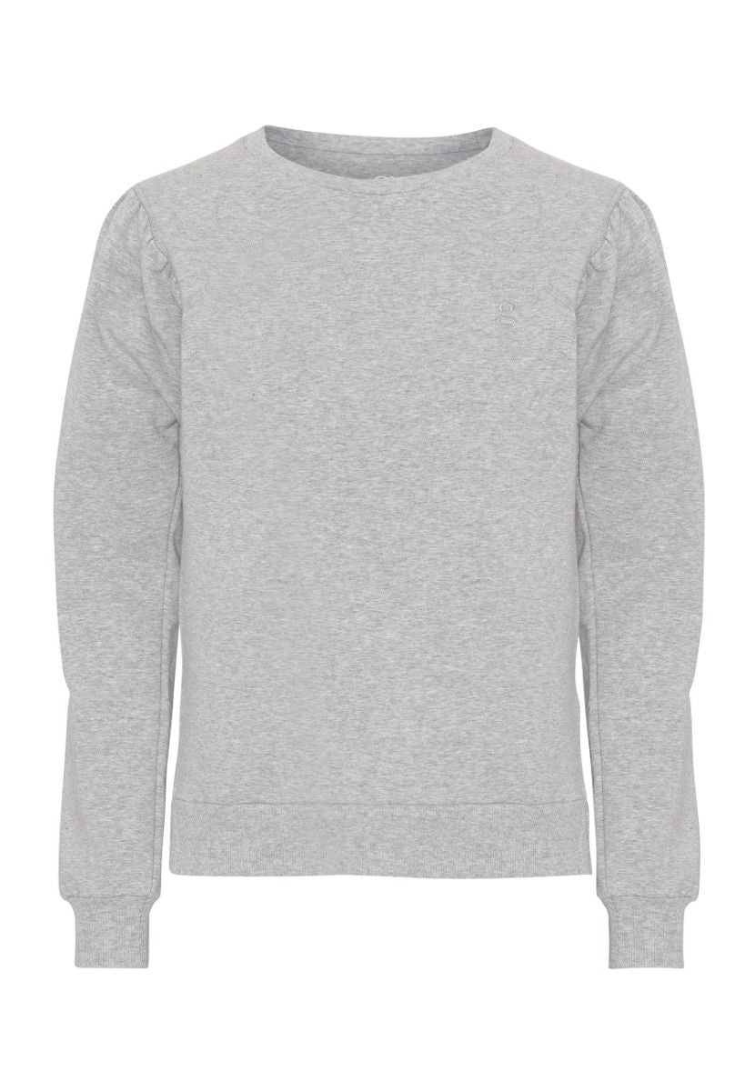 GROBUND Signe sweatshirten - den med flotte ærmer i grå melange