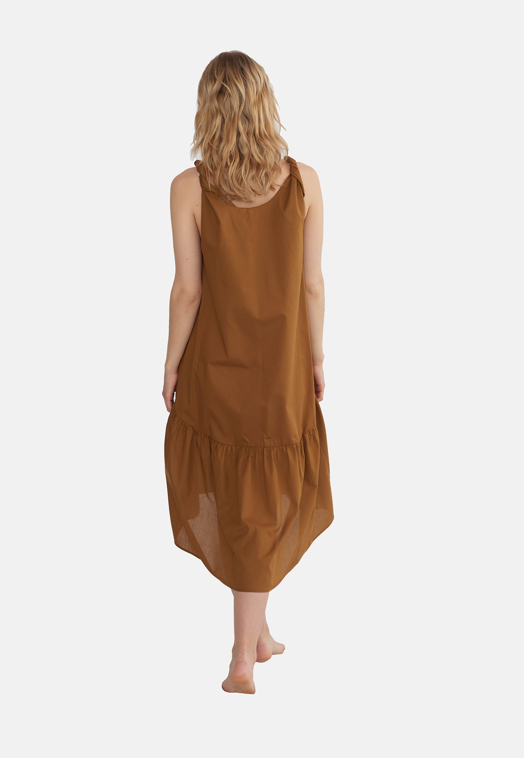 GROBUND Dagmar kjolen - den boheme med sløjfer i kanel