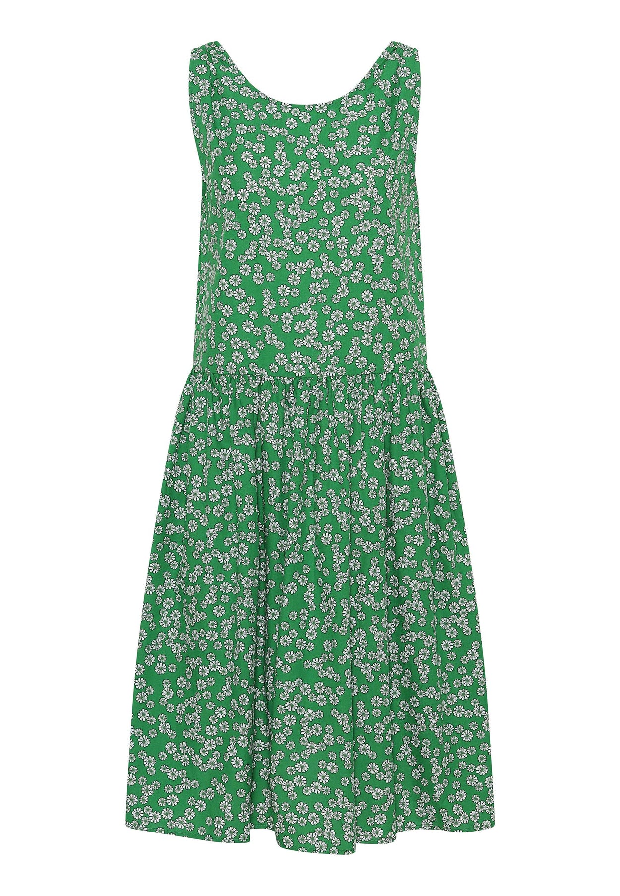 GROBUND Vilma kjolen - den vendbare i grøn med blomster