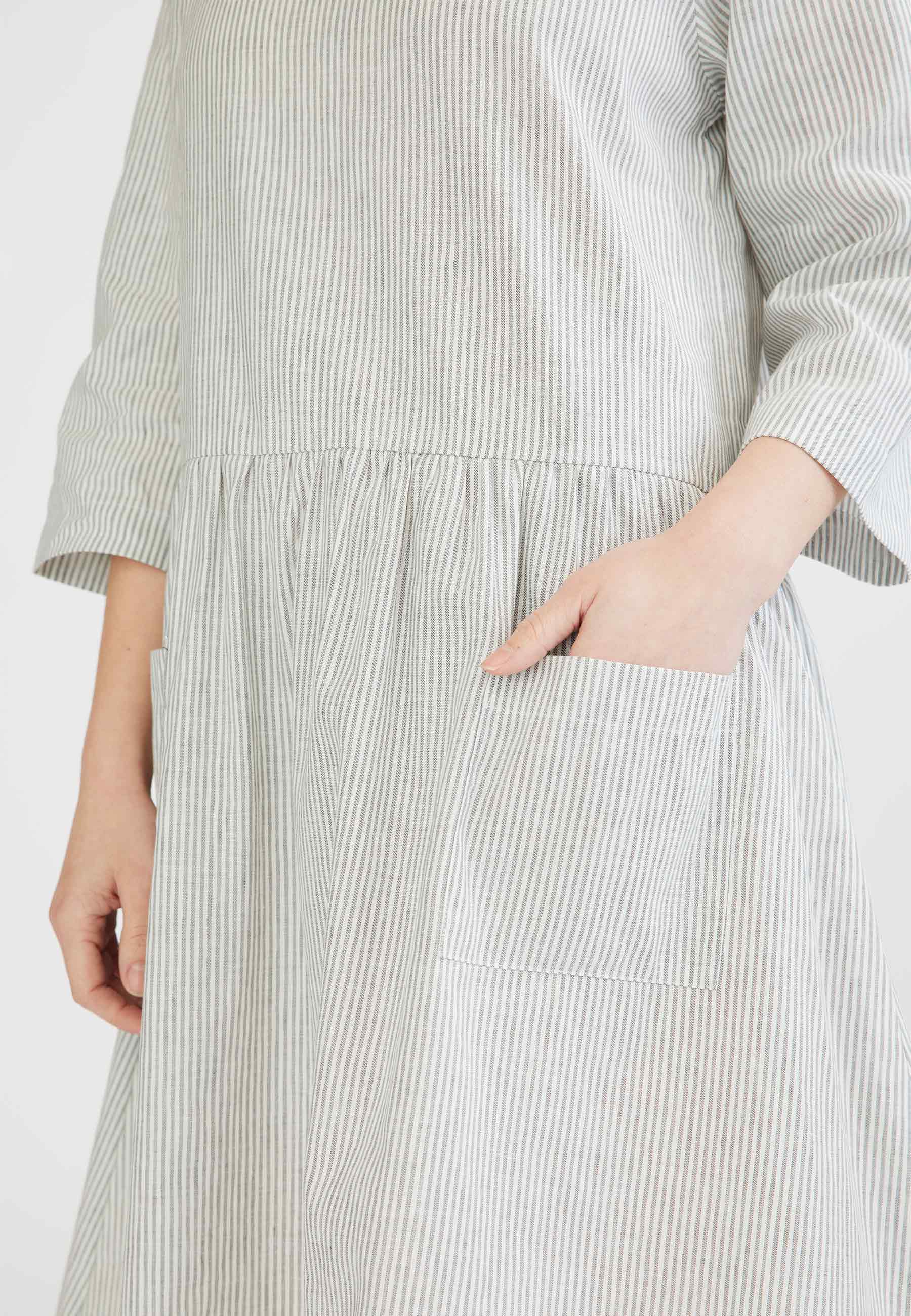 GROBUND Nuka kjolen - den med striber i hør og bomuld
