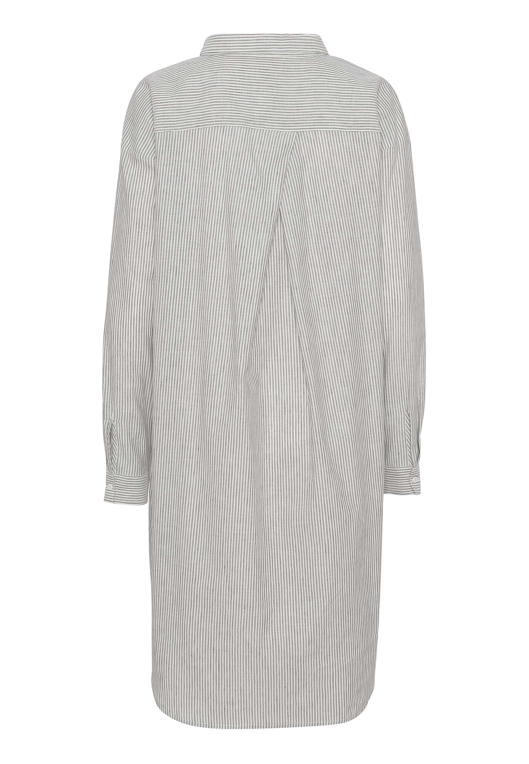 GROBUND Netta skjortekjolen - med striber i hør og bomuld